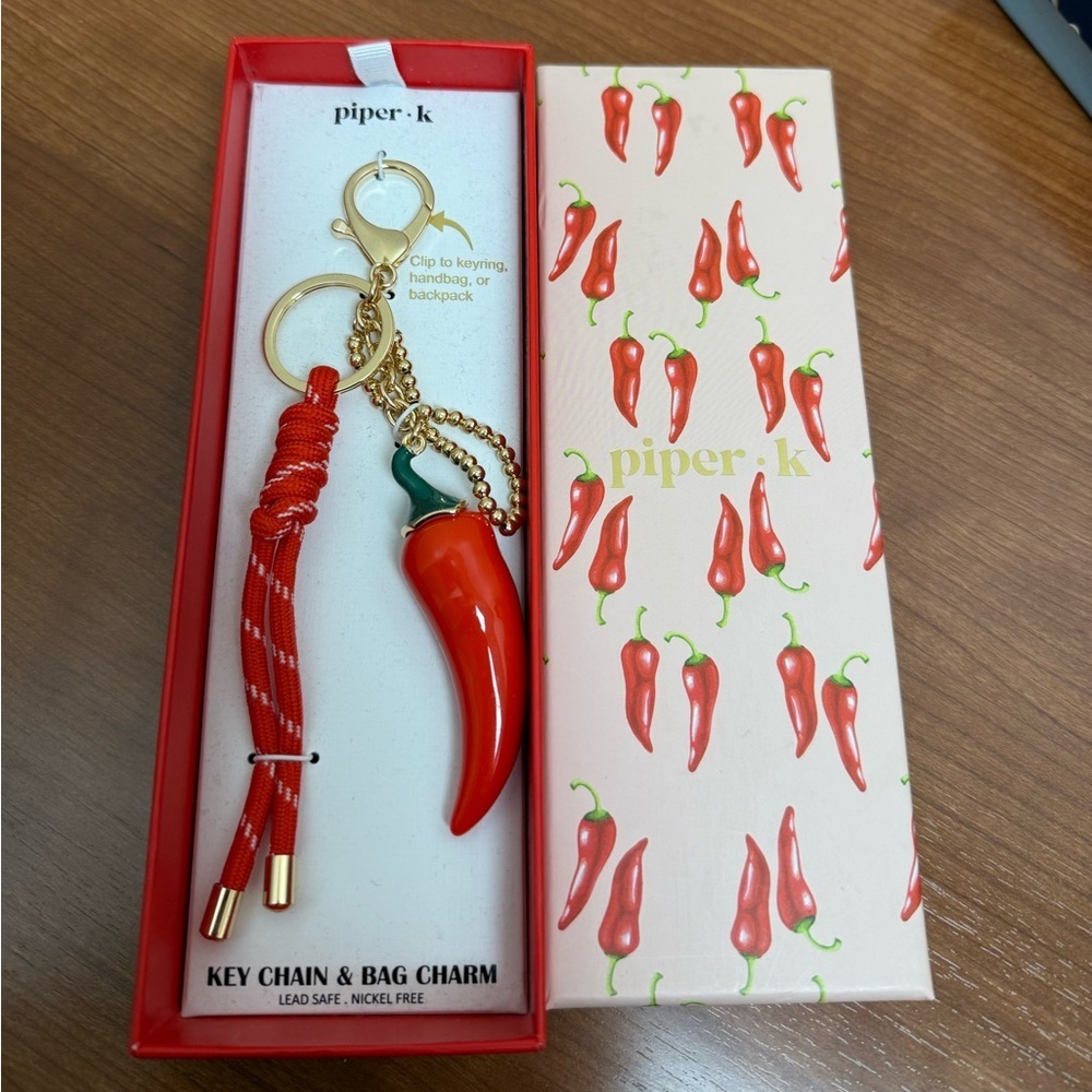 Piper K Red Chili Pepper Keychain